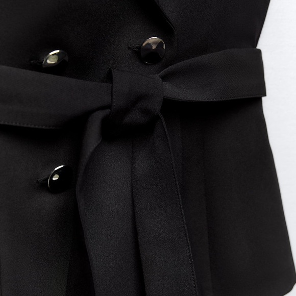 Zara Pleated Midi Dress Belted Dress size S - Picture 7 of 9